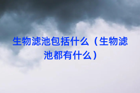 生物滤池包括什么（生物滤池都有什么）