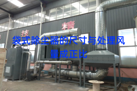 袋式除尘器的尺寸与处理风量成正比