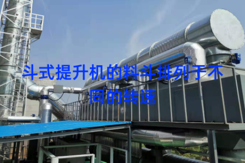 斗式提升机的料斗排列于不同的转速